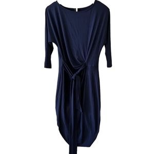 Ann Taylor Tie waist Dress Navy Small